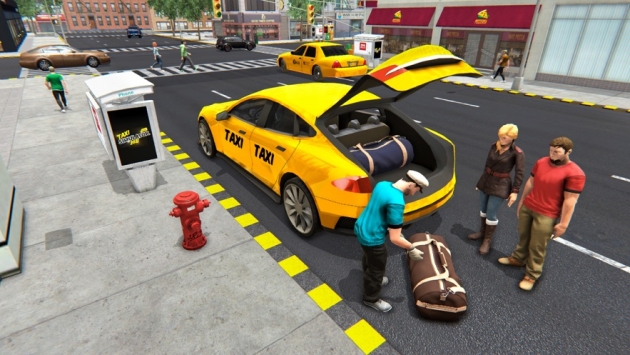 高峰时间黄色出租车